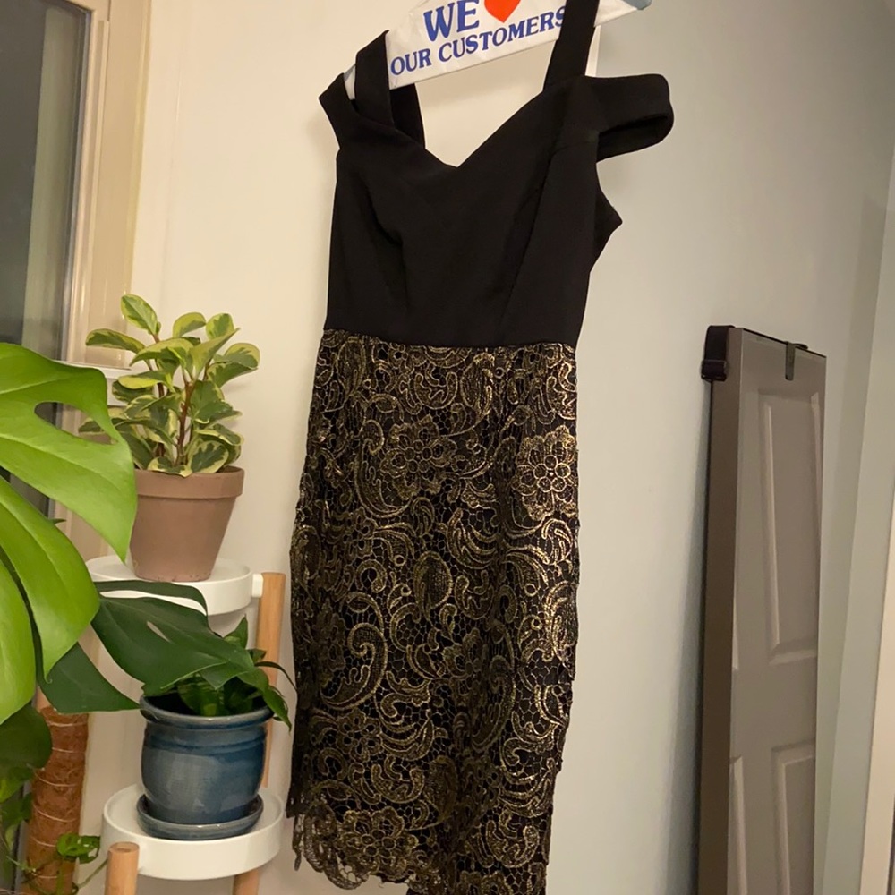 Black gold party dress